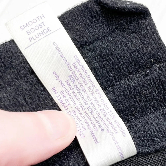 Cacique - Lane Bryant Black Smooth Boost Plunge Underwire Bra Women's Size 44DD - Picture 6 of 6